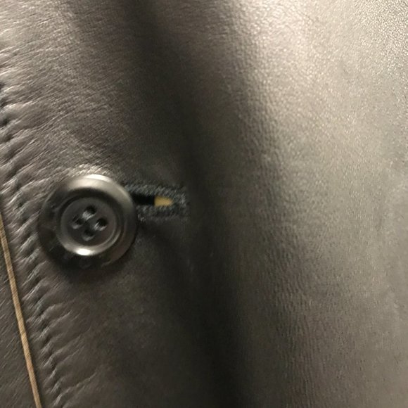 Torras black Spanish Leather to silk reversible trench coat e66 chest 58" - Picture 5 of 14